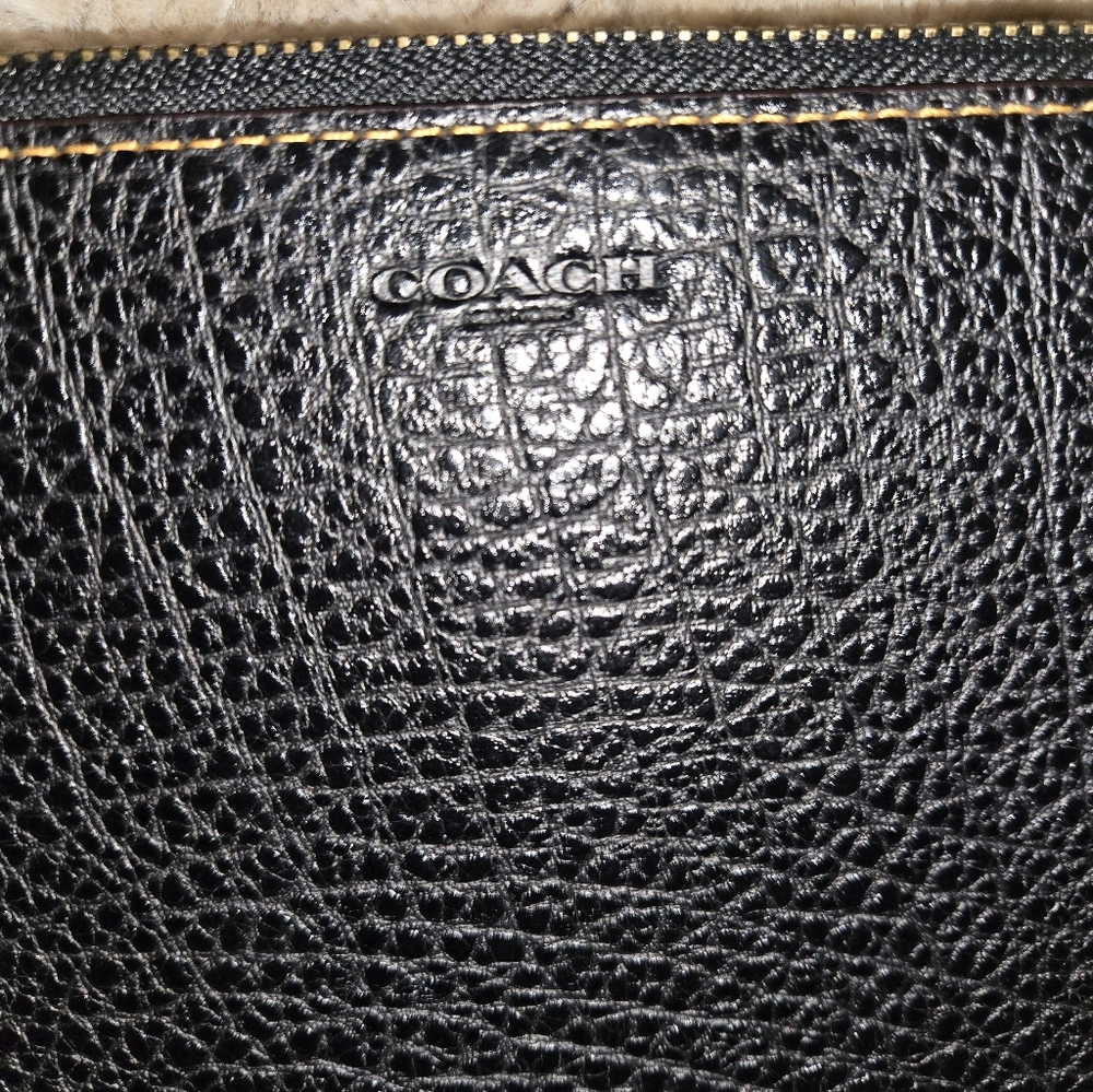 NWOT Coach Black Vintage Huge Leather Men's Zip Wallet - Picture 13 of 13